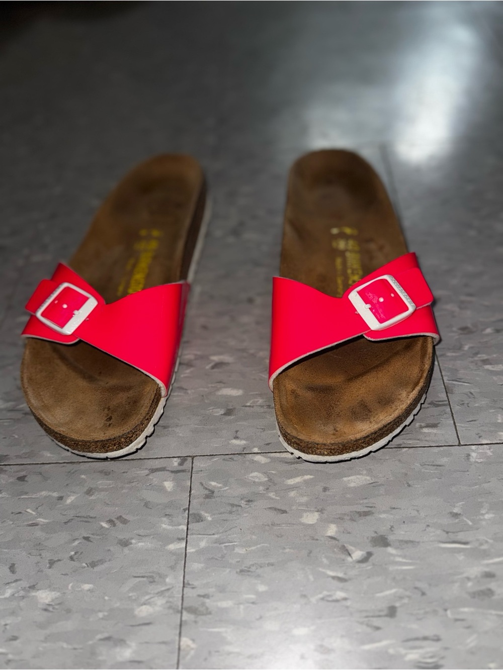 Birkenstock Women's Hot Pink Slide Sandals with Buckle